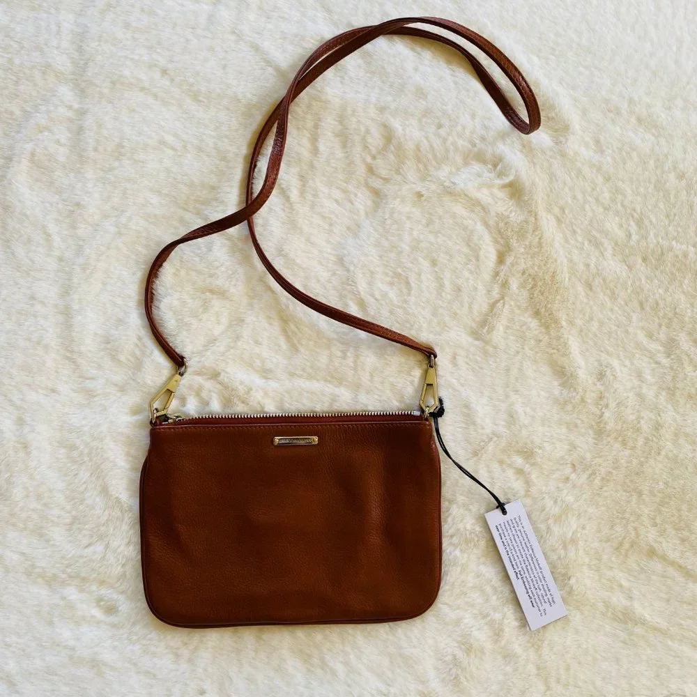 Rebecca Minkoff Skinny MAC Small Brown Leather Crossbody NEW with TAGS